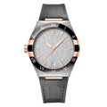 Integrated Classic 41 – Silver Textured Dial | Steel & Gold Tone Case & Leather Strap & Engraved Bezel